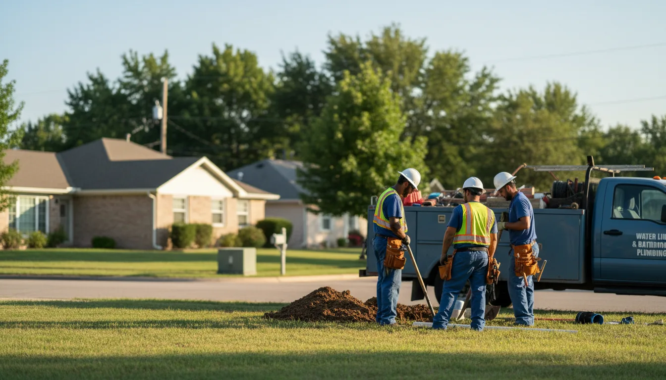 Residential water line and bathroom plumbing service in Owasso, OK